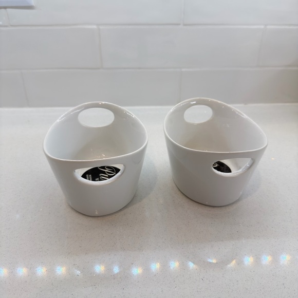 Pure White Ceramic with Handles - Set of 2 - Picture 3 of 5